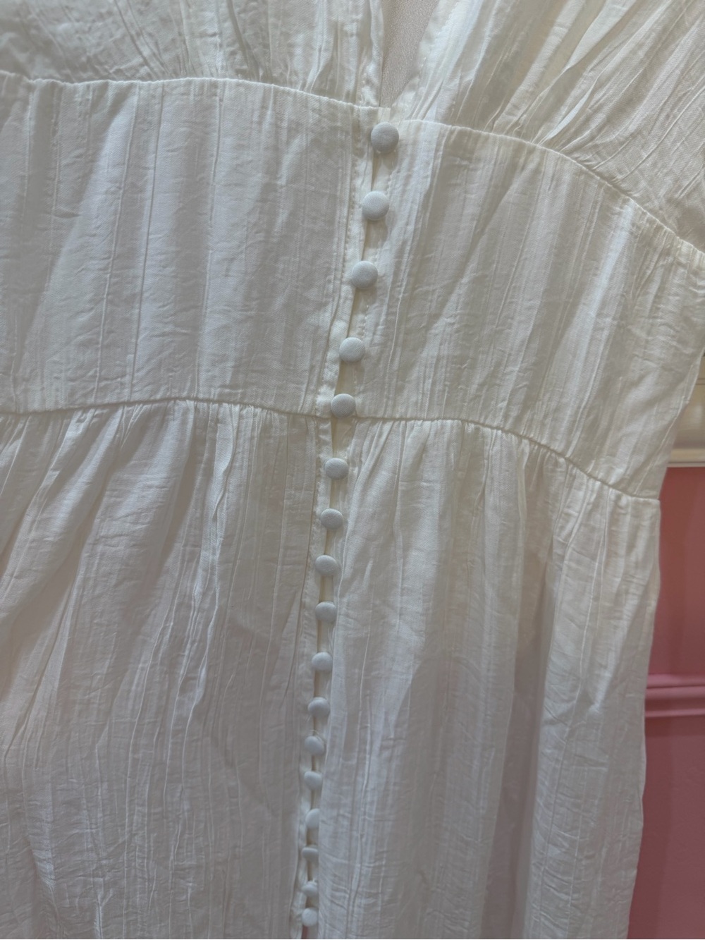 Commense White Deep V Button-Front Maxi Dress - Picture 8 of 8